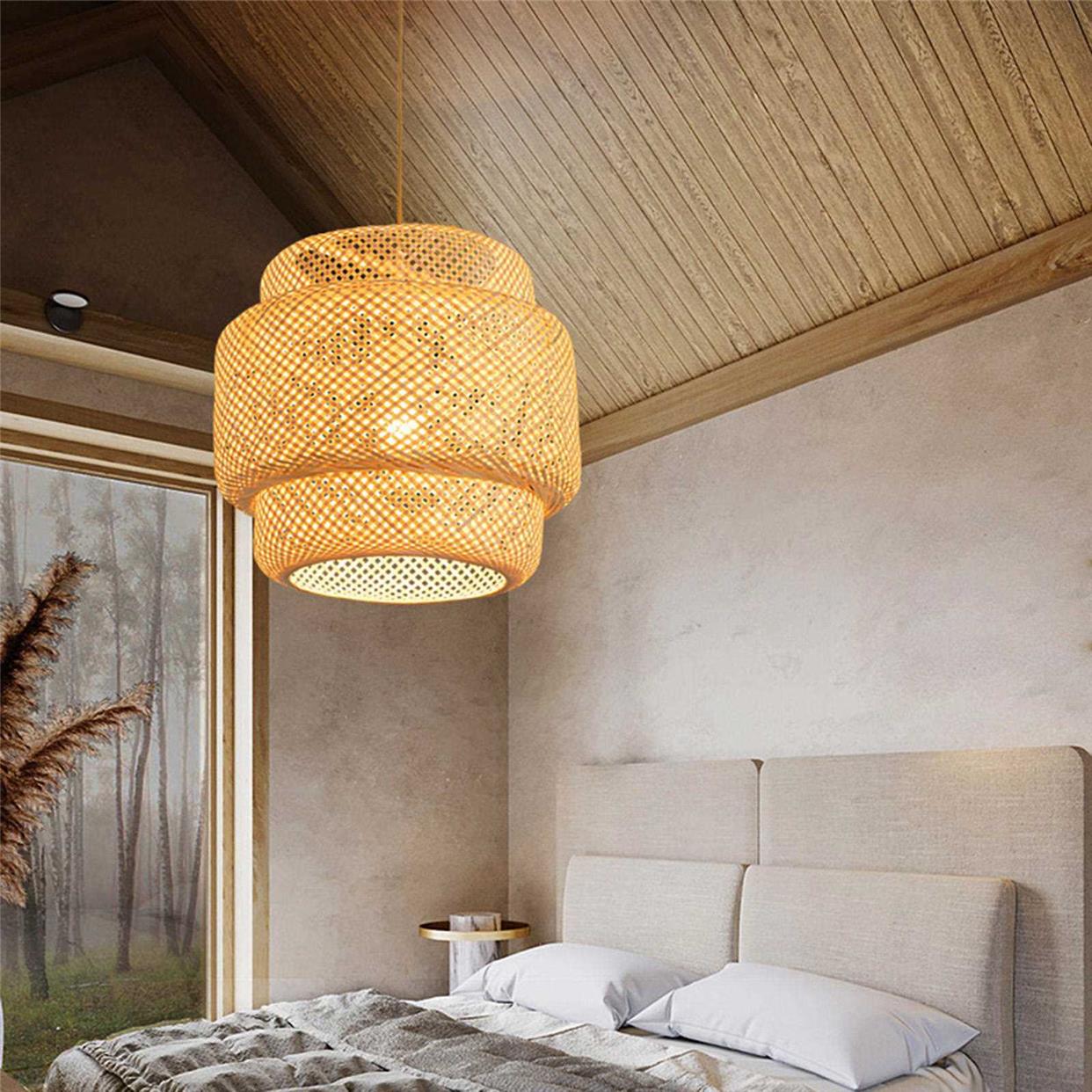 Rattan Chandelier Pendant Light Creative Bar Lamp Shade Ceil