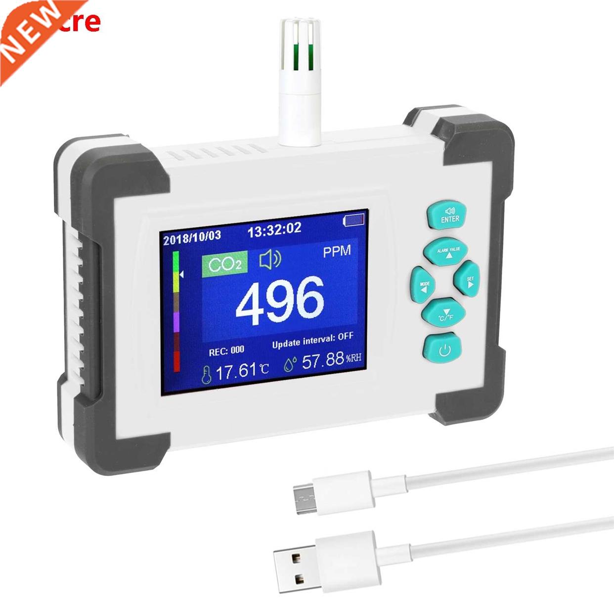 Portable Carbon Dioxide Detector Gas Detector Useful CO2 Met