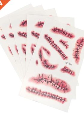 5 Sheets Scary Decorative Fake Blood Creepy Waterproof Scar