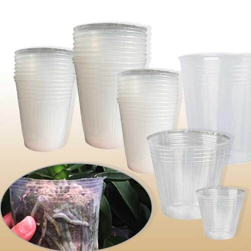 Garden Nursery Pot Plant Growing 18 Sizes Transparent Plasti