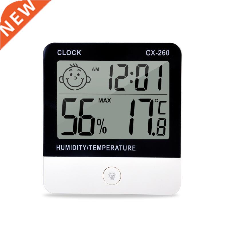 CX-260 Digital Temperature Hygrometer Humidity Clock Big LCD