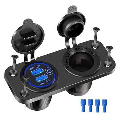 Car Charger Socket with Touch Switch Cigarette Lighter Outle