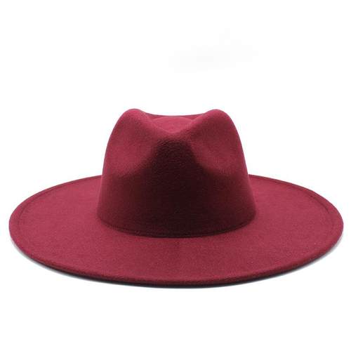 2021New British Style winter wool solid Classic fedoras cap