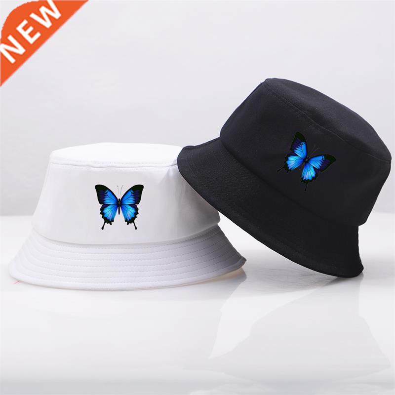 Blue Butterfly Harajuku Fisherman's Hats Sunscreen Casual Be