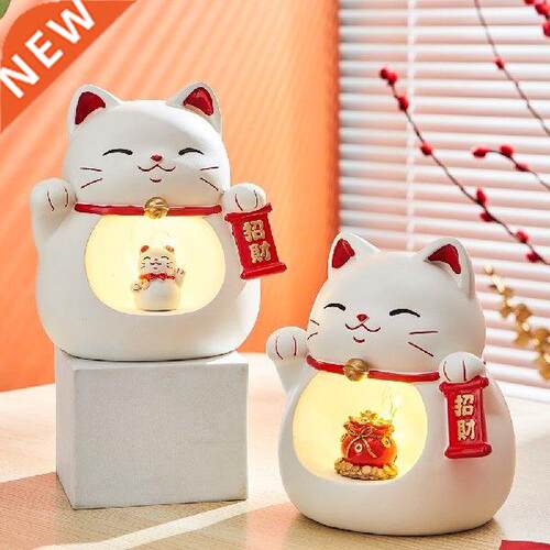 Cute Maneki Neko Resin Figurines Japanese Home Decor