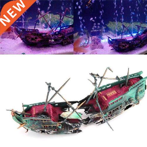 Aquarium Ornament Shiping Sunk Wreck Boat Aquarium Ship