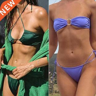 Folds Bikini 2021 Swimsuit Push Up Bikini Set Bathing Suit W