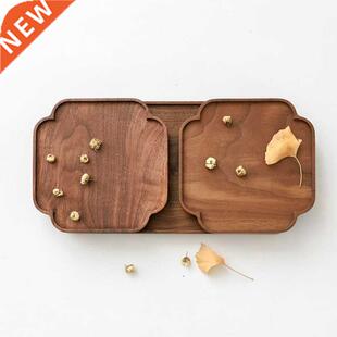 Wood Kungfu Tea Serving Tray Black Walnut Rectangular