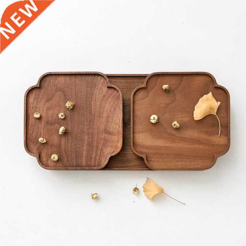 Wood Kungfu Tea Serving Tray Black Walnut Rectangular
