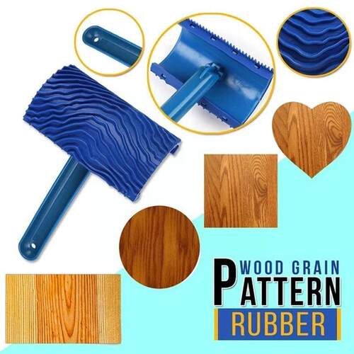 Blue Rubber Wood Grain Paint Roller DIY Graining Painting To