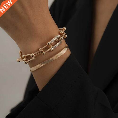 Fashion Statement Heavy Metal Bangle Bracelet ndy Gold Color