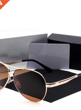 Sunglasses Men Polarized Big metal frame driving sunglasses