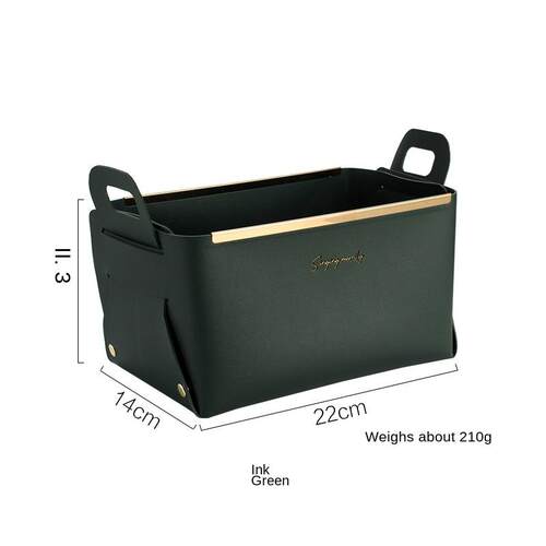 Xiaoxijia Nordic Style Metal Edge Leather Storage Basket