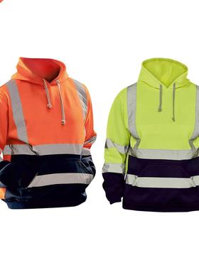 Hi Vis Pullover Mens Hoodie Swetshirt with Pocket Drwstrin