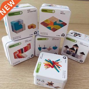 Children Wooden Puzzle Domino Tangram Toys Early Learning Ed