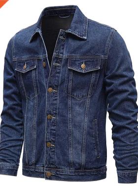 Spring utumn Men Denim Jckets Csul Solid Color Lpel Sin