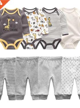 Autumn Baby Girl Clothes Cotton 6/8PCS Newborn Baby Sets Bod