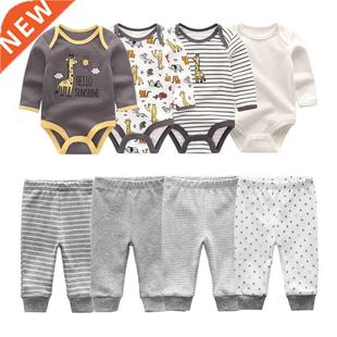 Autumn Baby Girl Clothes Cotton 6/8PCS Newborn Baby Sets Bod