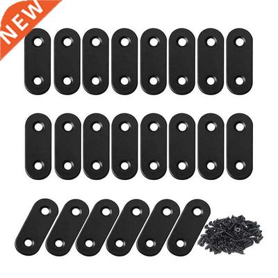 22 Pcs Straight Brace Brackets Stainless Steel Black Mending