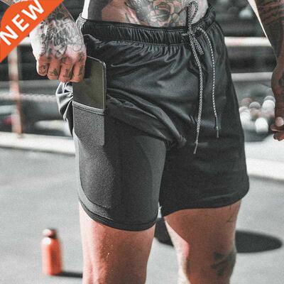 Summer 2020 running shorts men 2 in 1 sports jogging fitness