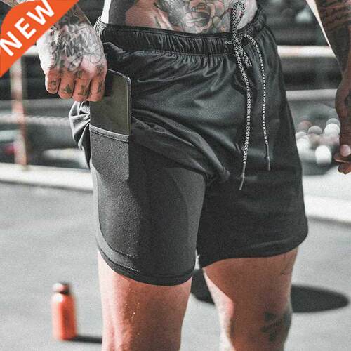 Summer 2020 running shorts men 2 in 1 sports jogging fitness