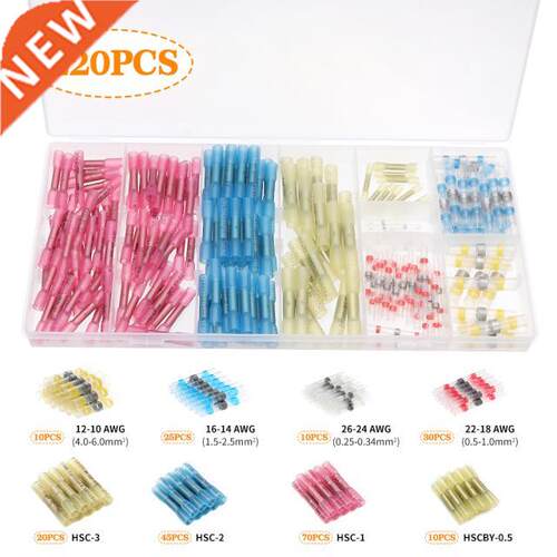 100/150/220pcs Insulated Heat Shrink Butt Connector Wire Spl