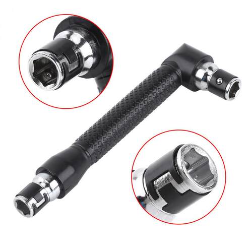 Two Way L-Shape 1/4 Inch Hex Socket Wrench Head For Bits Ant