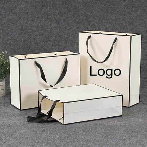 10 Pcs Custom Logo Gift Paper Packing Bag Craft Packaging Pe