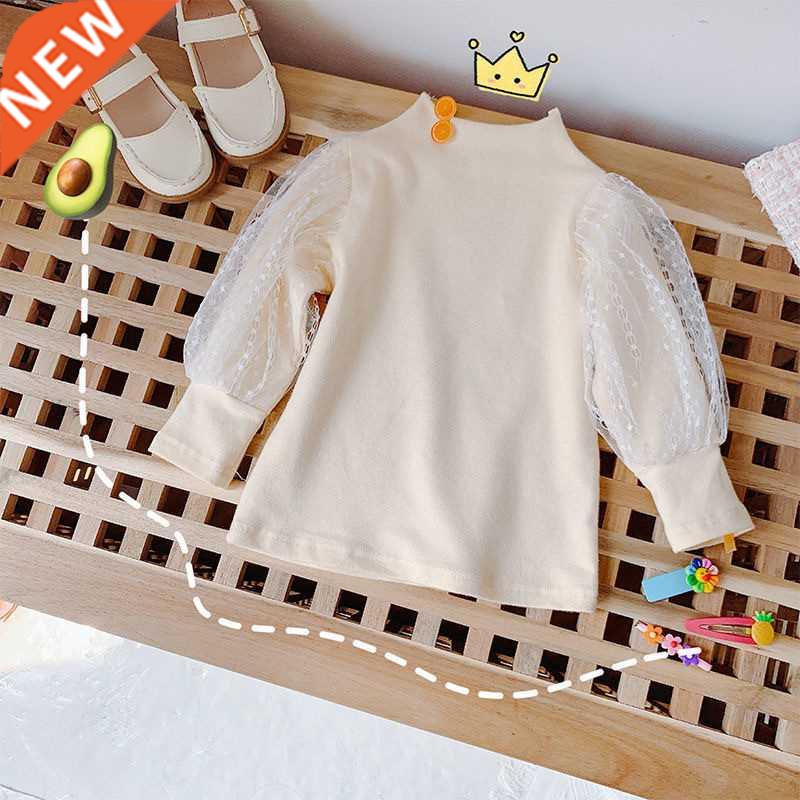 Cotton Girls T-Shirt Lace Long-sleeve Baby Kids Bottoming Sh图片