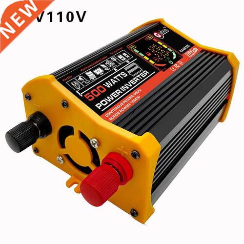 500W Black Dual USB Portable Car Power Inverter Charger Conv