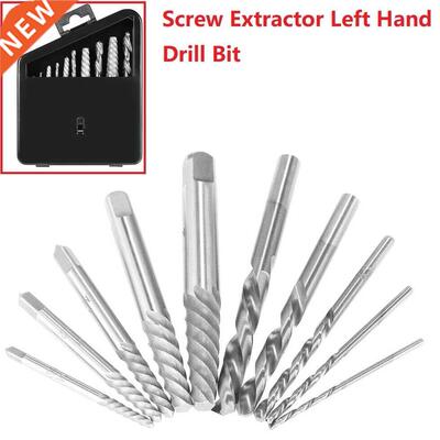 10pcs Screw Extractor Cobalt Left Hand Drill Bit Set Broken