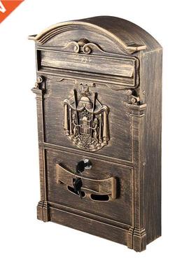 Retro Mailbox Villas Post Box European Lockable Outdoor Wall