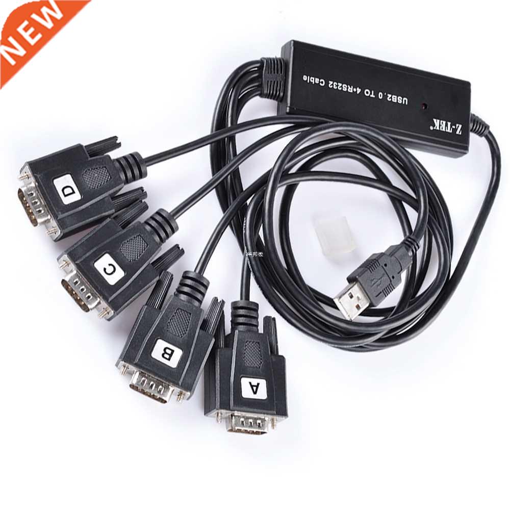 4-port USB 2.0 to 4X RS232 serial cable splitter converter Z