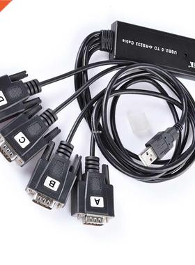 4-port USB 2.0 to 4X RS232 serial cable splitter converter Z