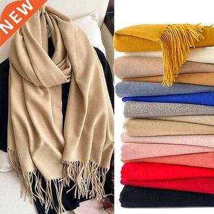 2022 Winter Scarf Solid Thick Women Cashmere Scarves Neck He