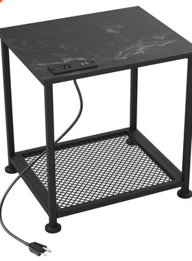 Natureasy Nght Stands Sde End Table wth Chargng Staton,