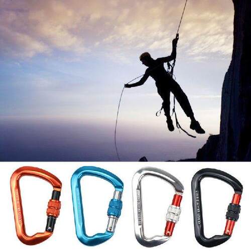 0KN Aluminum Alloy D-Shaped Carabiner Hold 6614lbs Heavy