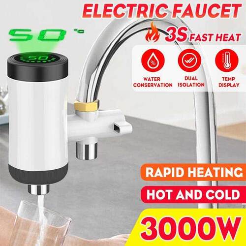 3000W Instant Electric Hot Water Heater Tankless Faucet Kit