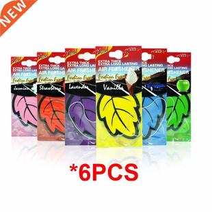 6PCS Car Air Freshener Natural scented tea paper Auto Hangin