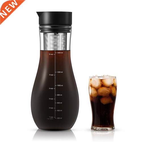 1500ml Cold Brew Iced Coffee Maker Pot Dual Use Filter Coffe