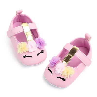 I Love Daddy&Mummy Cute Unicorn Flower Baby Girl Shoes S