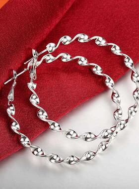 fashion Jewelry Pure 100% 925 Stamp Silver color 5cm Earring