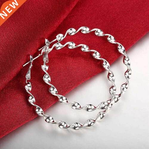 fashion Jewelry Pure 100% 925 Stamp Silver color 5cm Earring