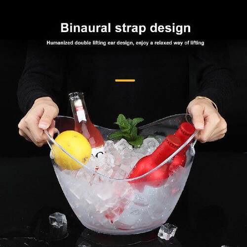 Clear Plastic Ice Bucket 4L Storage Holder for Wine