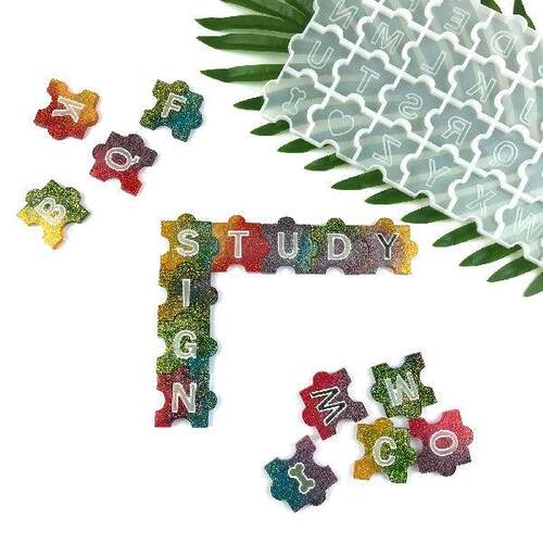 English Alphabet Puzzle Letter Silicone Cake Mold 3D