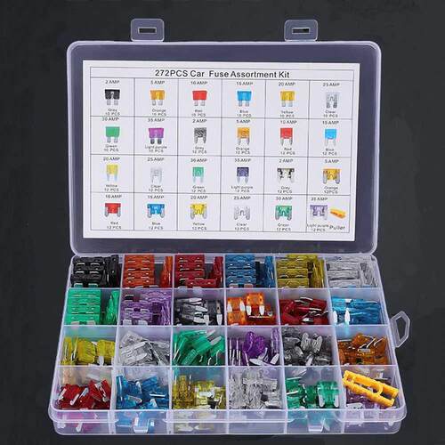 272PCS/Box 2/5/10/15/20/25/30/35A Fuse Car Blade Fuse Assort
