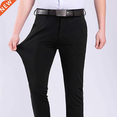 High Quality Men Suit Pants Fashion Solid Color Stchy Dress