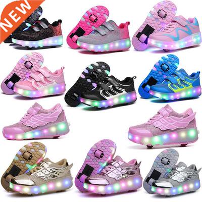 Two Wheels Lumnous Sneakers Led Lght Roller Skate Shoes fo
