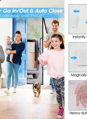 Heavy Duty Magnetic Screen Door Curtain Removable Bug