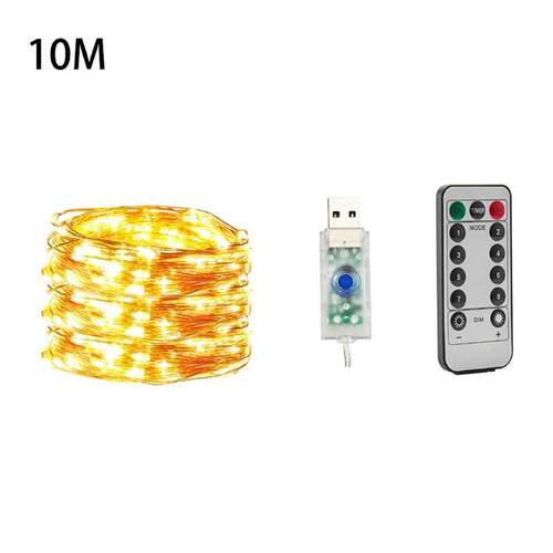 5/10/20 Meters USB Copper Wire Lamp String Wireless Remote